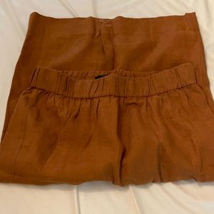 J. crew pull on burnished pecan linen skirt